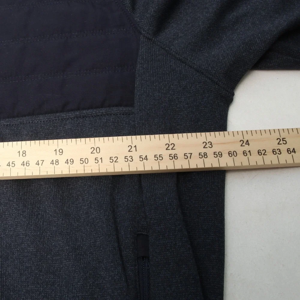 UNTUCKit Tyrus Quarter Zip Pullover Mens XL Navy Quilted Mixed Media 41306